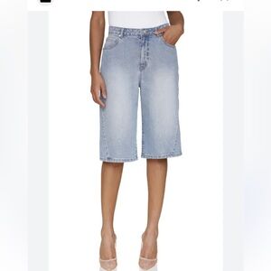Avec Les Filles Jort Light Blue Denim Bermudas